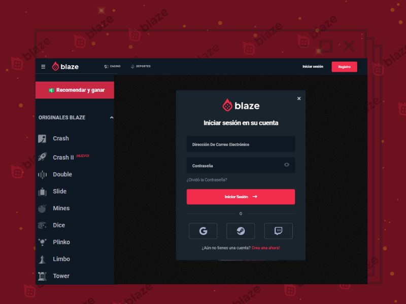 Войдите на сайт Blaze